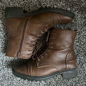 Brown Women's Combat Boots - Size 11.5